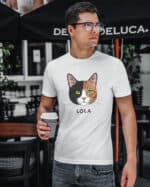 1577 (3) Koszulka Dachowiec Czarno Brązowy <br>Personalizowana Kot