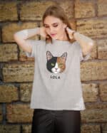 1577 (5) Koszulka Dachowiec Czarno Brązowy <br>Personalizowana Kot