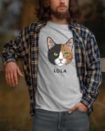 1577 (6) Koszulka Dachowiec Czarno Brązowy <br>Personalizowana Kot