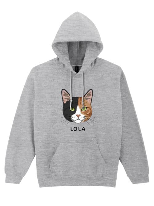 1577 (7) Bluza z kapturem Dachowiec Czarno Brązowy Personalizowana Kot