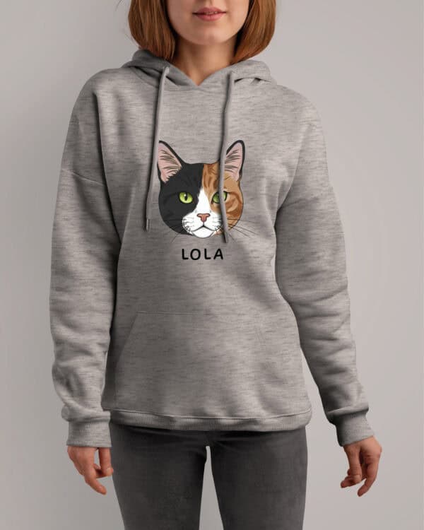 1577 (8) Bluza z kapturem Dachowiec Czarno Brązowy <br>Personalizowana Kot