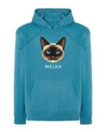 1578 (16) Bluza z kapturem Syjamski <br>Personalizowana Kot Pupil