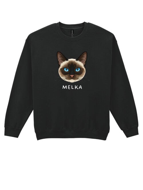 1578 (19) Bluza bez kaptura Syjamski Personalizowana Kot Pupil