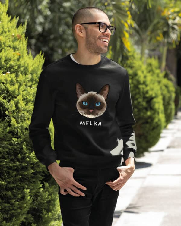 1578 (21) Bluza bez kaptura Syjamski <br>Personalizowana Kot Pupil