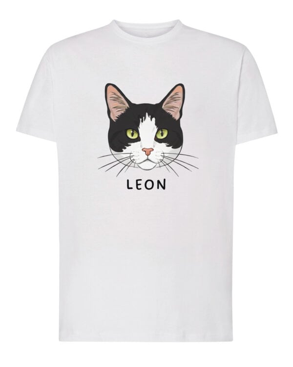 1579 (1) Koszulka Dachowiec Czarno Biały Personalizowana Kot