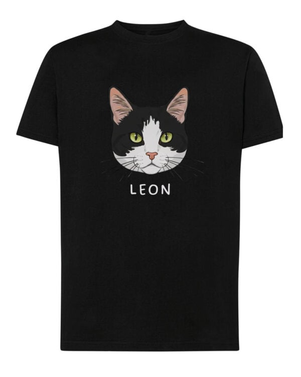 1579 (10) Koszulka Dachowiec Czarno Biały <br>Personalizowana Kot