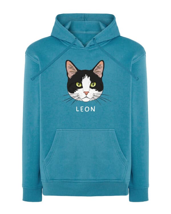 1579 (16) Bluza z kapturem Dachowiec Czarno Biały <br>Personalizowana Kot