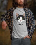 1579 (6) Koszulka Dachowiec Czarno Biały <br>Personalizowana Kot