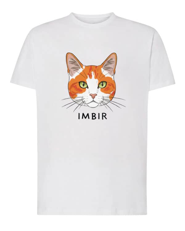 1580 (1) Koszulka Dachowiec Rudo Biały <br>Personalizowana Kot