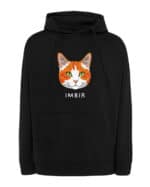 1580 (13) Bluza z kapturem Dachowiec Rudo Biały Personalizowana Kot