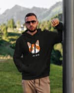 1580 (15) Bluza z kapturem Dachowiec Rudo Biały <br>Personalizowana Kot