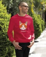 1580 (27) Bluza bez kaptura Dachowiec Rudo Biały <br>Personalizowana Kot