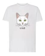 1582 (1) Koszulka Dachowiec Biały <br>Personalizowana Kot Pupil