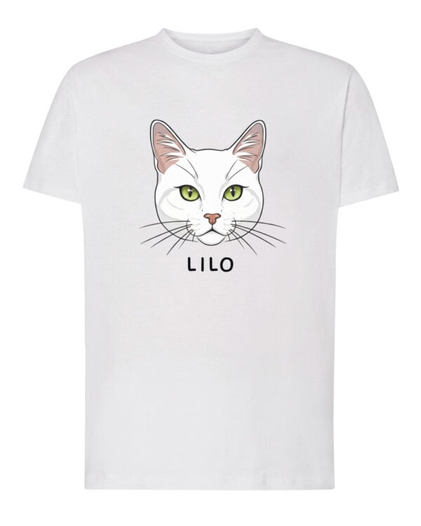 1582 (1) Koszulka Dachowiec Biały <br>Personalizowana Kot Pupil