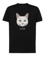 1582 (10) Koszulka Dachowiec Biały Personalizowana Kot Pupil