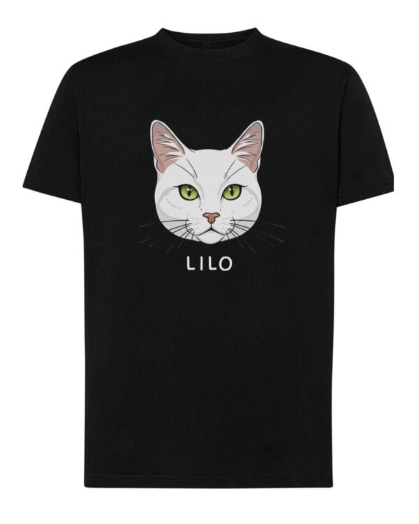 1582 (10) Koszulka Dachowiec Biały Personalizowana Kot Pupil