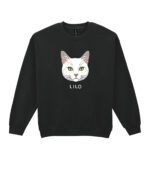 1582 (19) Bluza bez kaptura Dachowiec Biały Personalizowana Kot Pupil