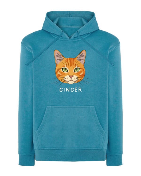 1583 (16) Bluza z kapturem Dachowiec Rudy Pręgowany <br>Personalizowana Kot