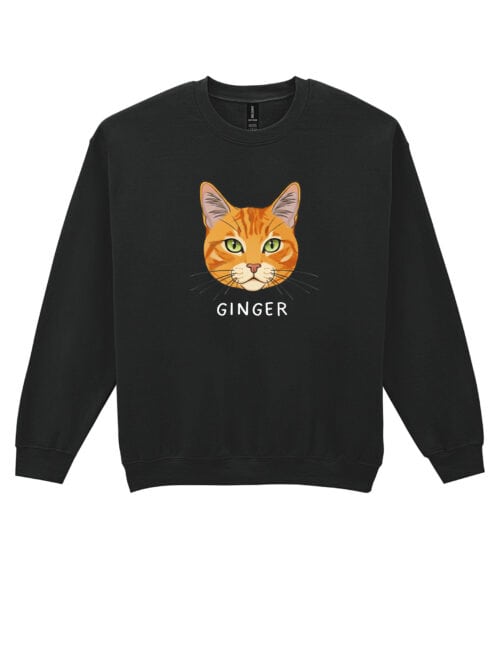 1583 (19) Bluza bez kaptura Dachowiec Rudy Pręgowany Personalizowana Kot