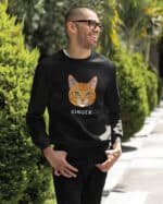 1583 (21) Bluza bez kaptura Dachowiec Rudy <br>Pręgowany Personalizowana Kot