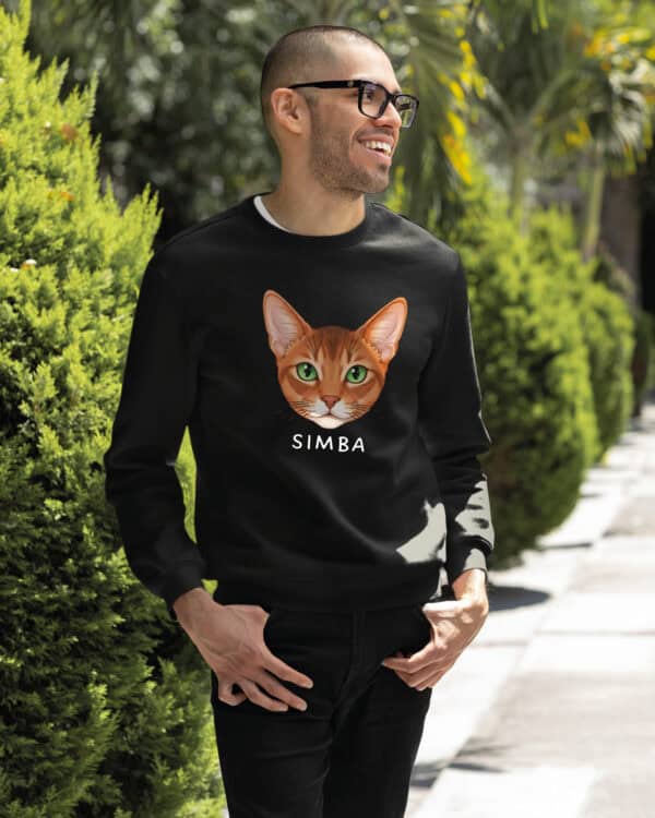 1584 (21) Bluza bez kaptura Abisyński <br>Personalizowana Kot Pupil