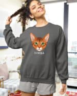 1584 (23) Bluza bez kaptura Abisyński <br>Personalizowana Kot Pupil