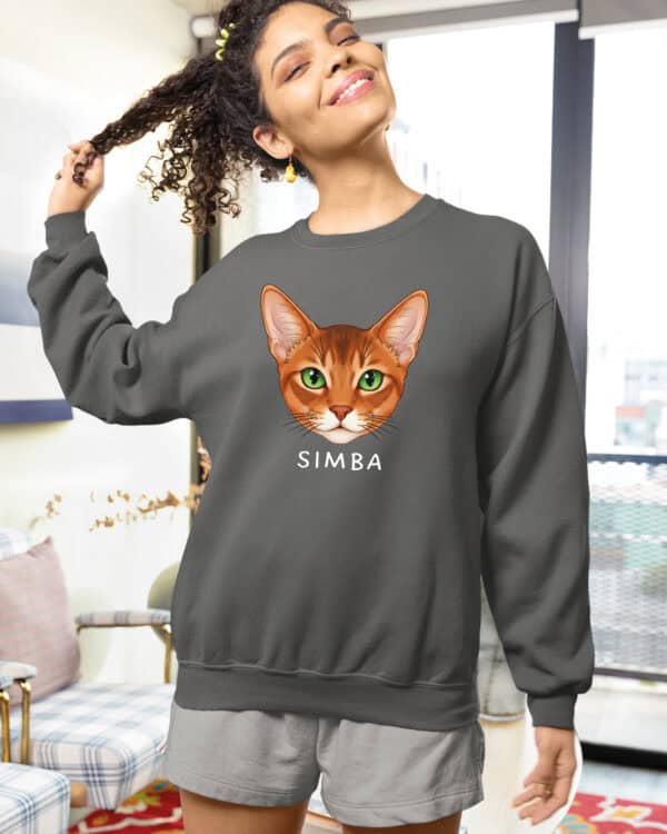 1584 (23) Bluza bez kaptura Abisyński <br>Personalizowana Kot Pupil