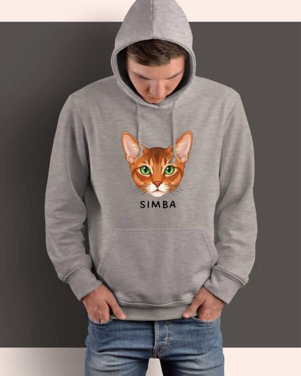 1584 (9) Bluza z kapturem Abisyński <br>Personalizowana Kot Pupil