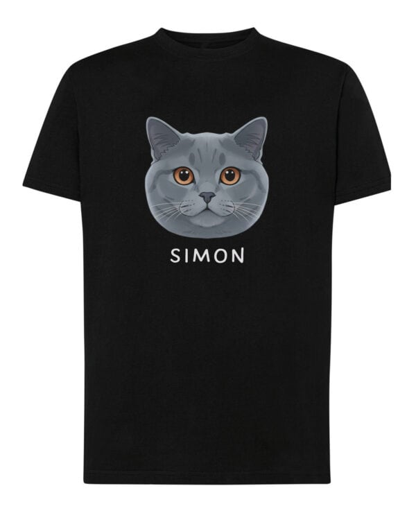 1585 (10) Koszulka Brytyjski krótkowłosy Personalizowana Kot Pupil