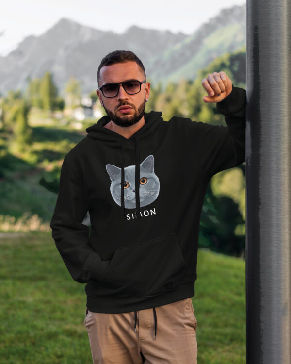 1585 (15) Bluza z kapturem Brytyjski krótkowłosy <br>Personalizowana Kot Pupil