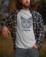 1585 (6) Koszulka Brytyjski krótkowłosy <br>Personalizowana Kot Pupil