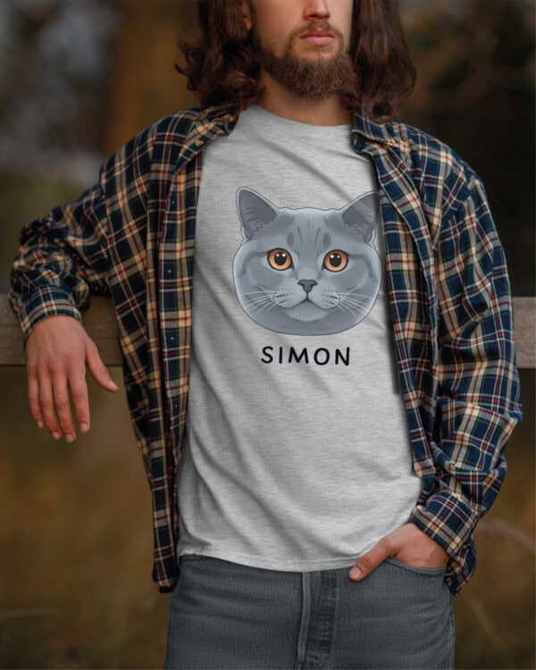 1585 (6) Koszulka Brytyjski krótkowłosy <br>Personalizowana Kot Pupil