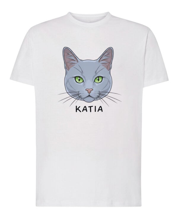 1586 (1) Koszulka Rosyjski niebieski <br>Personalizowana Kot Pupil