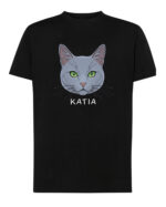 1586 (10) Koszulka Rosyjski niebieski Personalizowana Kot Pupil