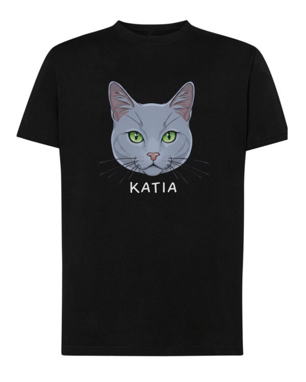 1586 (10) Koszulka Rosyjski niebieski Personalizowana Kot Pupil