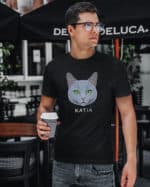 1586 (12) Koszulka Rosyjski niebieski <br>Personalizowana Kot Pupil