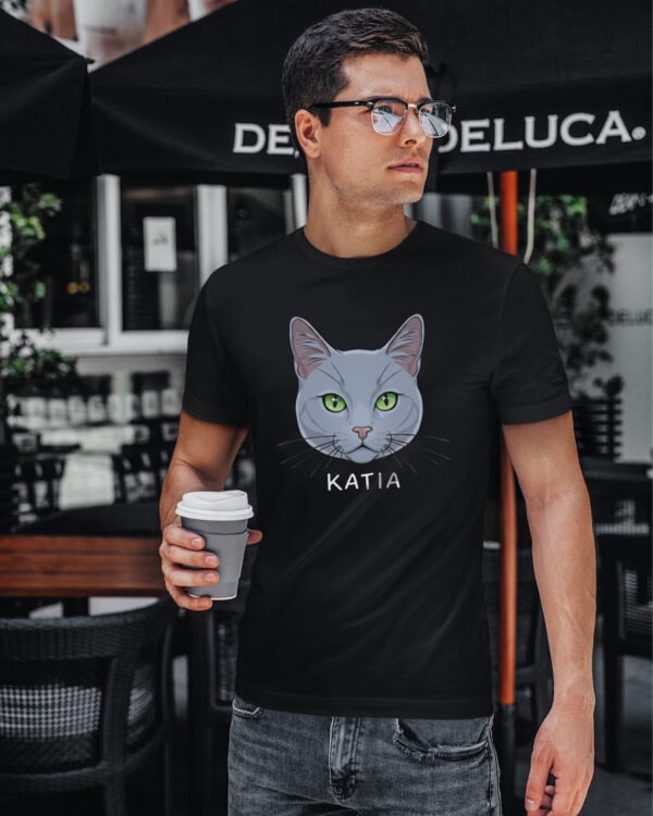 1586 (12) Koszulka Rosyjski niebieski <br>Personalizowana Kot Pupil