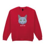 1586 (25) Bluza bez kaptura Rosyjski niebieski <br>Personalizowana Kot Pupil