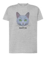 1586 (4) Koszulka Rosyjski niebieski <br>Personalizowana Kot Pupil