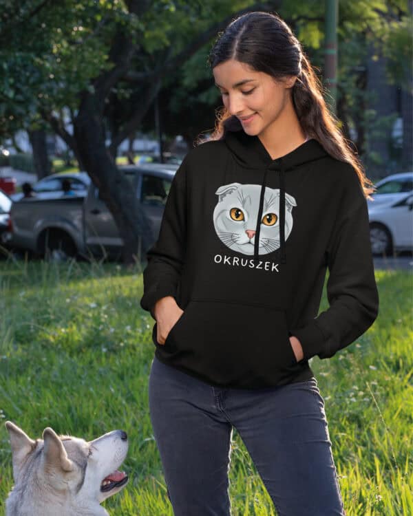 1587 (14) Bluza z kapturem Szkocki zwisouchy <br>Personalizowana Kot Pupil