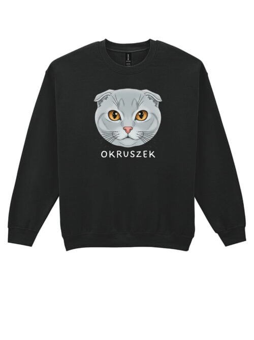 1587 (19) Bluza bez kaptura Szkocki zwisouchy Personalizowana Kot Pupil