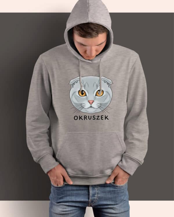 1587 (9) Bluza z kapturem Szkocki zwisouchy <br>Personalizowana Kot Pupil