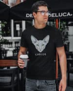 1588 (12) Koszulka Orientalny Szary <br>Personalizowana Kot Pupil