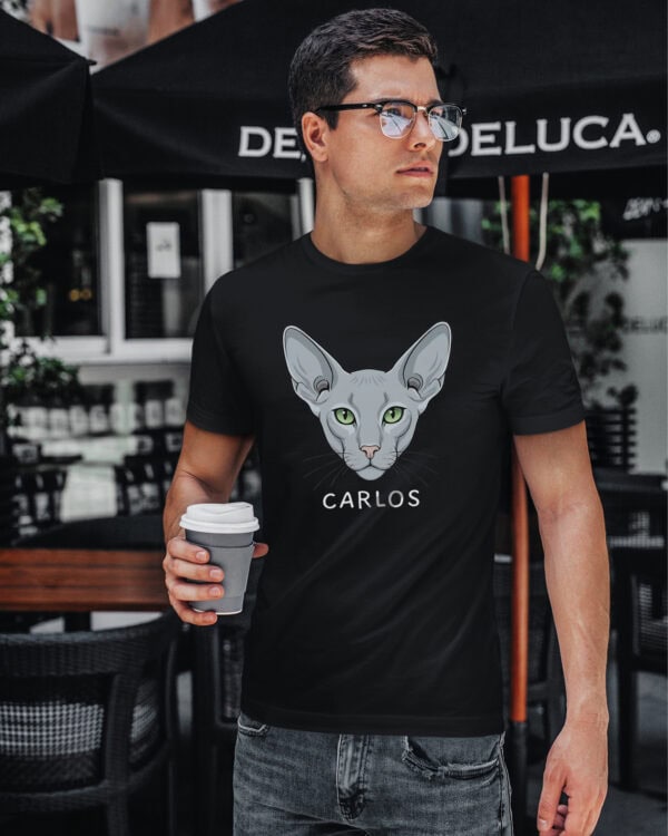 1588 (12) Koszulka Orientalny Szary <br>Personalizowana Kot Pupil