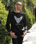 1588 (21) Bluza bez kaptura Orientalny Szary <br>Personalizowana Kot Pupil