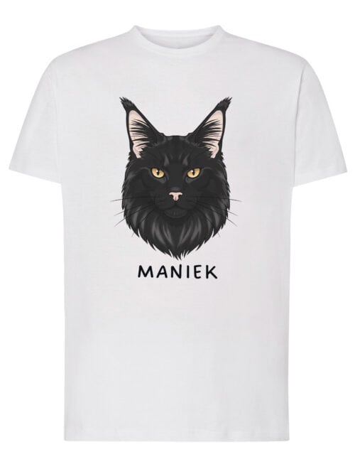 1590 (1) Koszulka Maine Coon Czarny Personalizowana Kot Pupil