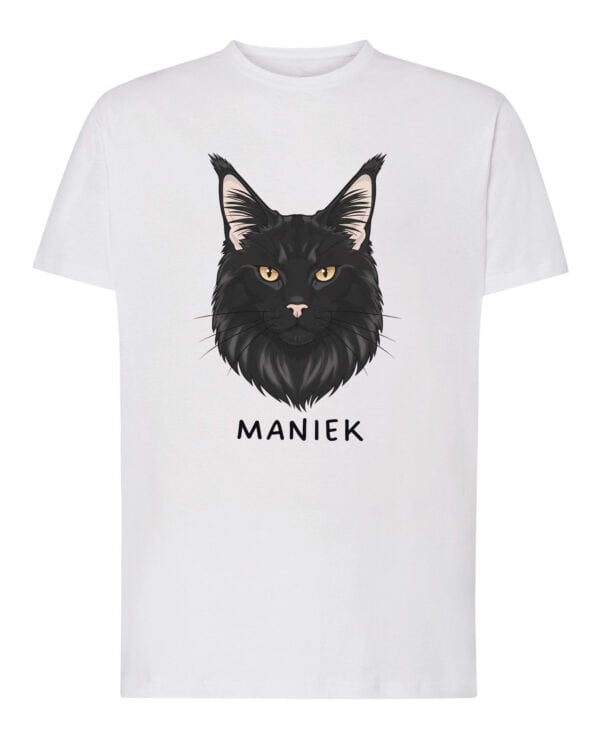 1590 (1) Koszulka Maine Coon Czarny Personalizowana Kot Pupil