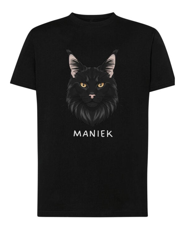 1590 (10) Koszulka Maine Coon Czarny <br>Personalizowana Kot Pupil