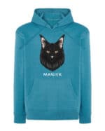 1590 (16) Bluza z kapturem Maine Coon Czarny <br>Personalizowana Kot Pupil