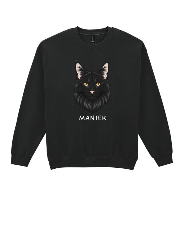 1590 (19) Bluza bez kaptura Maine Coon Czarny <br>Personalizowana Kot Pupil